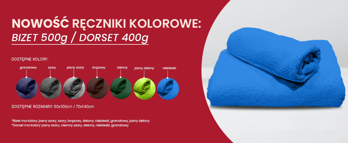 RĘCZNIKI KOLOROWE JUŻ W OFERCIE
