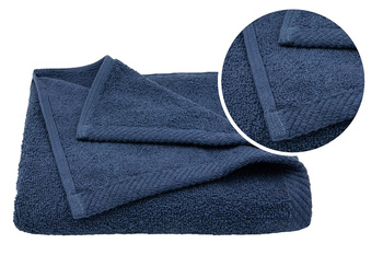 Badetuch groß Spa Leinen Handtuch 70x140 navy blau BIZET