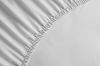 LAKEN MIT GUMMIZUG 100% BAUMWOLLE ÖKO-TEX DICK WEICH WEISS MELOS 200X200