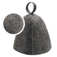Felt sauna hat 100% PES grey