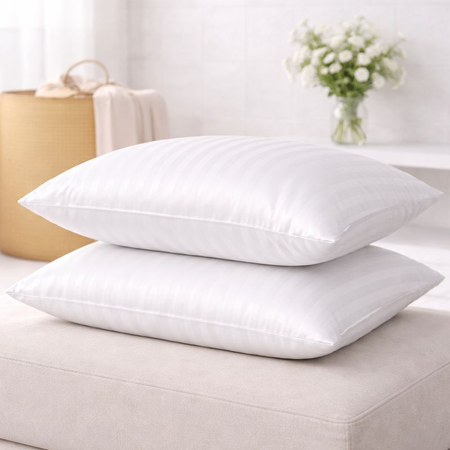 Federa hotel 100% cotone raso 2CM righe MARI BIANCO 50x70