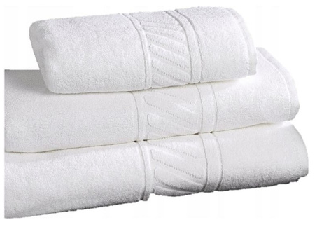 RĘCZNIK KĄPIELOWY BAWEŁNIANY HOTELOWY BIAŁY 500 GSM 100% BAWEŁNA THERA PORTO 50X100 CM