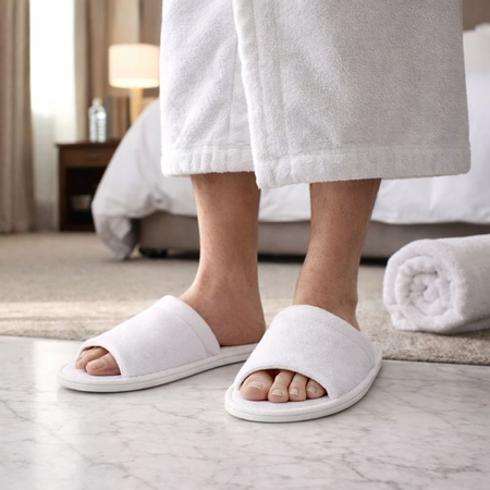 KAPCIE HOTELOWE JEDNORAZOWE ANTYPOŚLIZGOWE MIĘKKIE OTWARTE HOTEL - 1 PARA