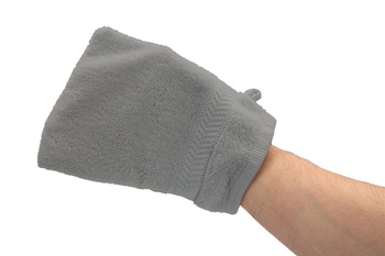 Frotte glove washcloth with hanging loop, 100% CO / 450gsm, light grey