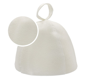 Felt sauna hat 100% PES white
