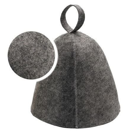CZAPKA DO SAUNY FILCOWA CZAPKA OCHRONNA KAPELUSZ SAUNA UNIWERSALNA SZARA