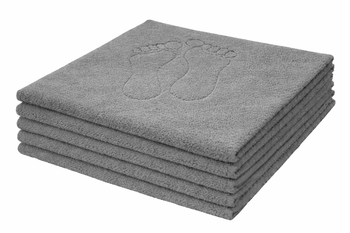 Bathroom mat with "footprint" pattern / 650gsm 50x35 grey