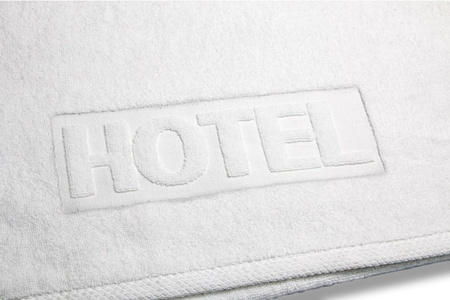 OBI asciugamano in spugna, scritta "HOTEL" / 550gsm 70X140