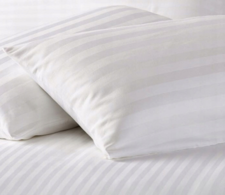 Federa hotel 100% cotone raso 2CM righe MARI BIANCO 60x80