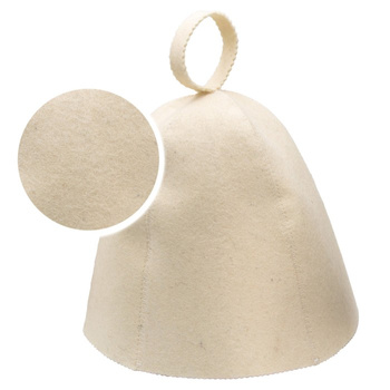 Sauna hat 100% wool, cream