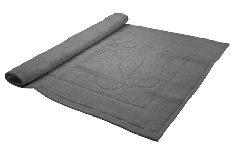 Bathroom mat with "footprint" pattern / 650gsm 50x35 grey