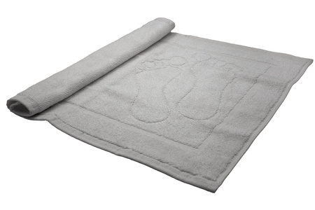 Bathroom rug with "footprints" pattern / 650gsm 50x35 light gray