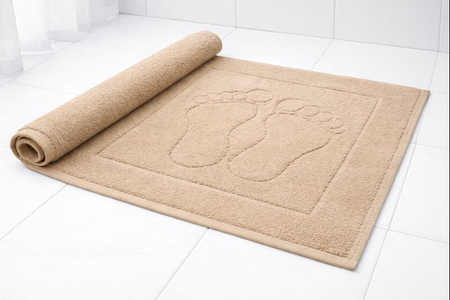 Fürdőszobai szőnyeg "lábnyom" mintával / 650 g/m² 50x35 szürke