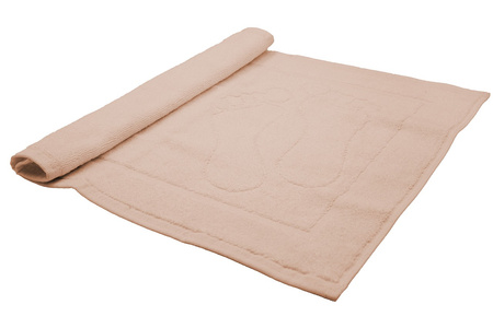 Bathroom rug with "footprints" pattern / 650gsm 50x35 light brown