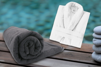 THERA SPA&BATHROBE set di asciugamani e accappatoi VELOUR STRIPES