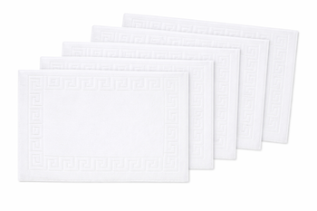 KOMPLET 5X DYWANIK ŁAZIENKOWY GRECKI WZÓR 650 GSM hotelowy BIAŁY GREEK 50x70